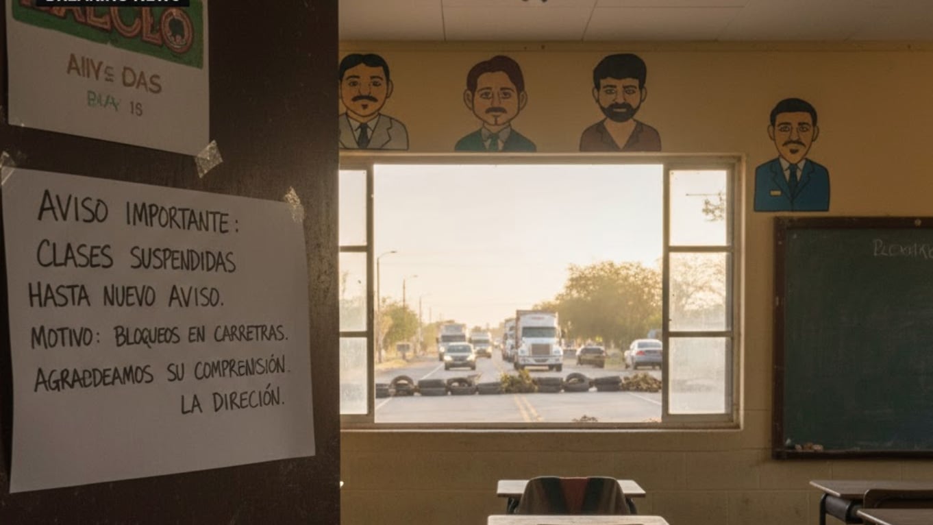 Suspenden clases por bloqueo