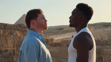 Canelo Alvarez y Christian Mbilli