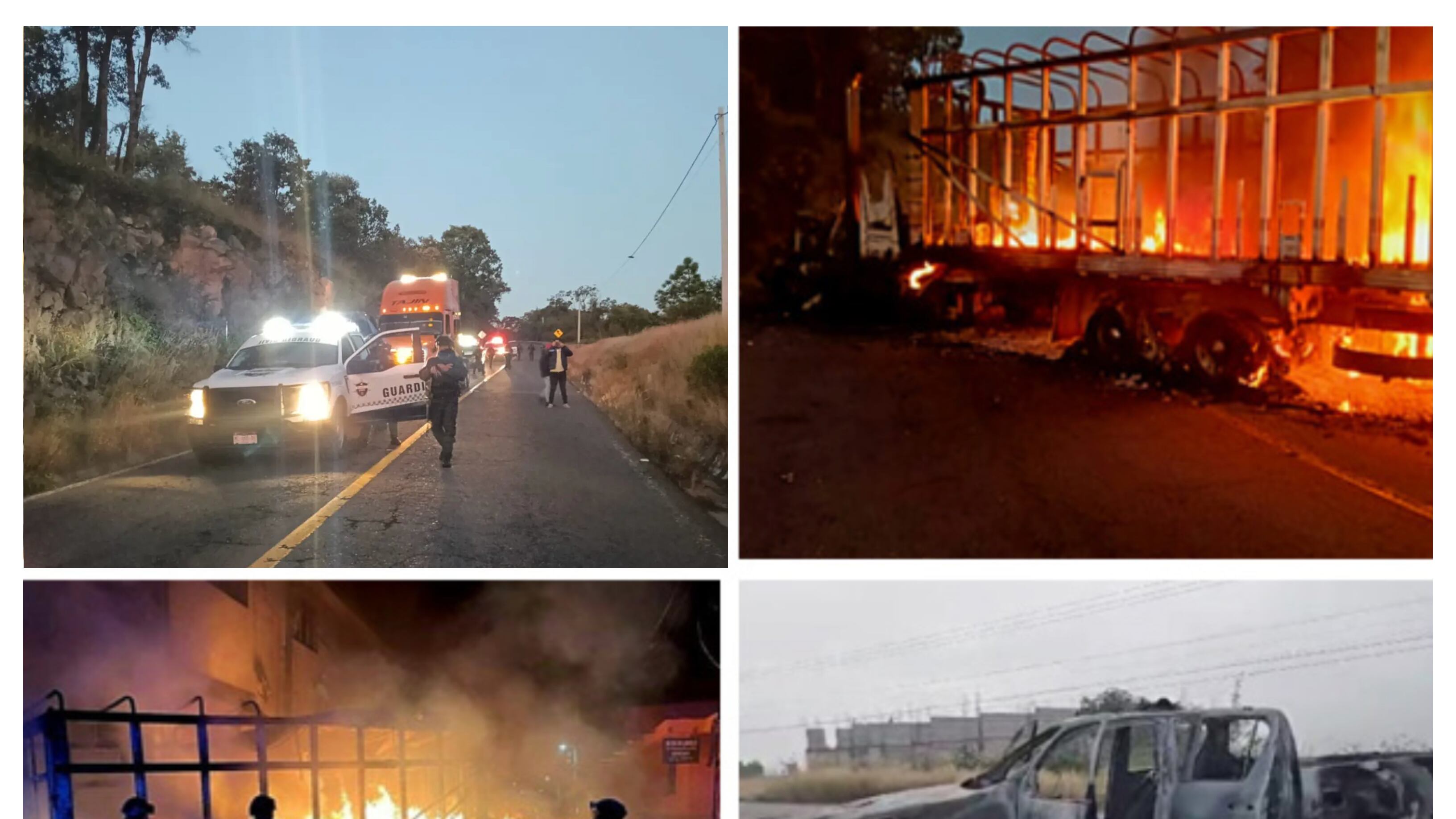 Michoacán queman vehículos