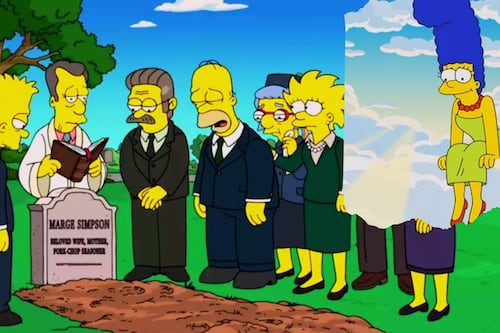 ¿En qué capítulo murió Marge Simpson? Filtran imagen de Homero llorando en su tumba