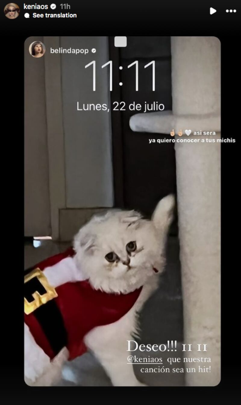 Historia de Kenia Os en Instagram