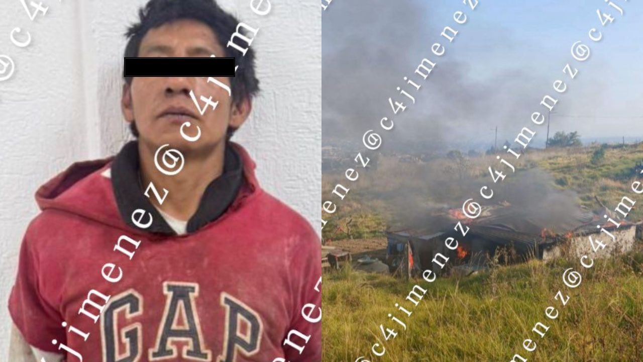 Hombre golpea a su esposa e incendia su casa