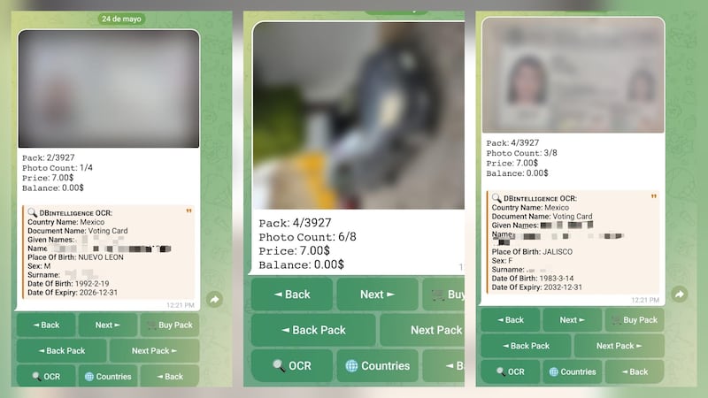 Un bot de Telegram vende por 134 pesos la identidad completa de cualquier mexicano: INE, licencia y selfie.