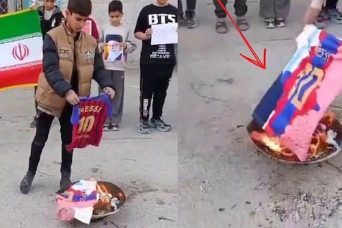 Video: Niños iraníes queman camisetas de Messi tras su encuentro con Trump en la Casa Blanca