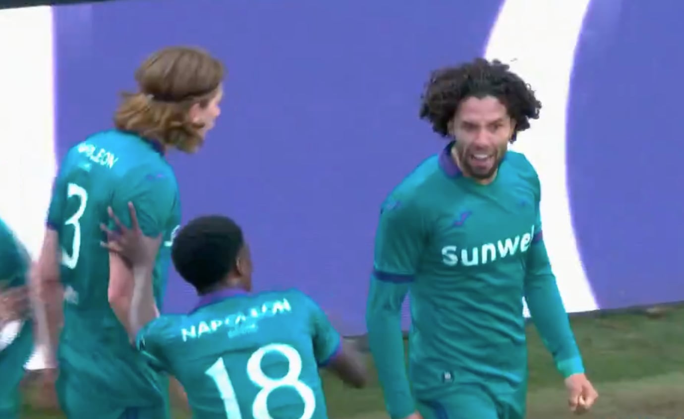 Este fue el tercer tanto del Chino en la Liga belga