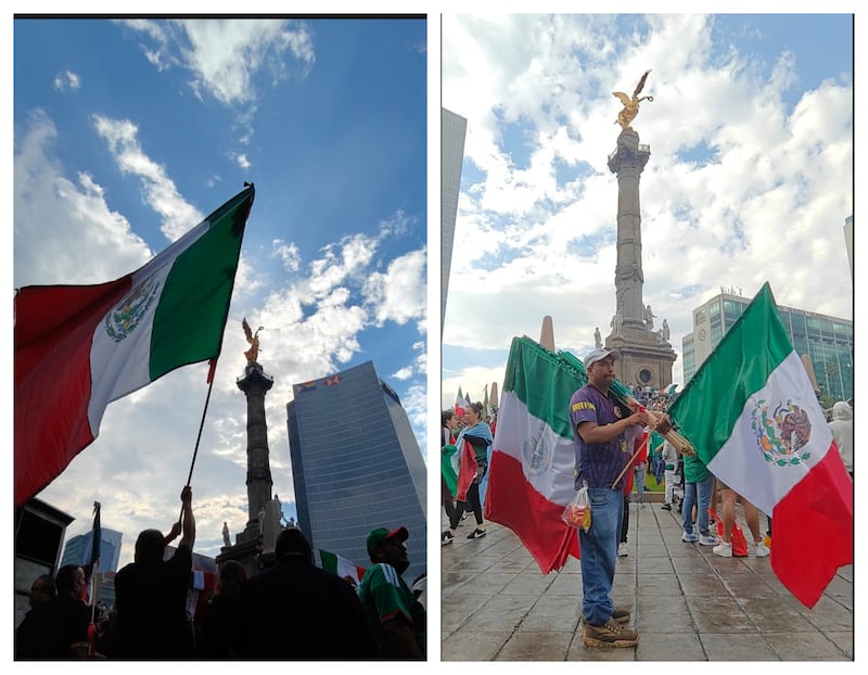 festejo en el Ángel de la Independencia