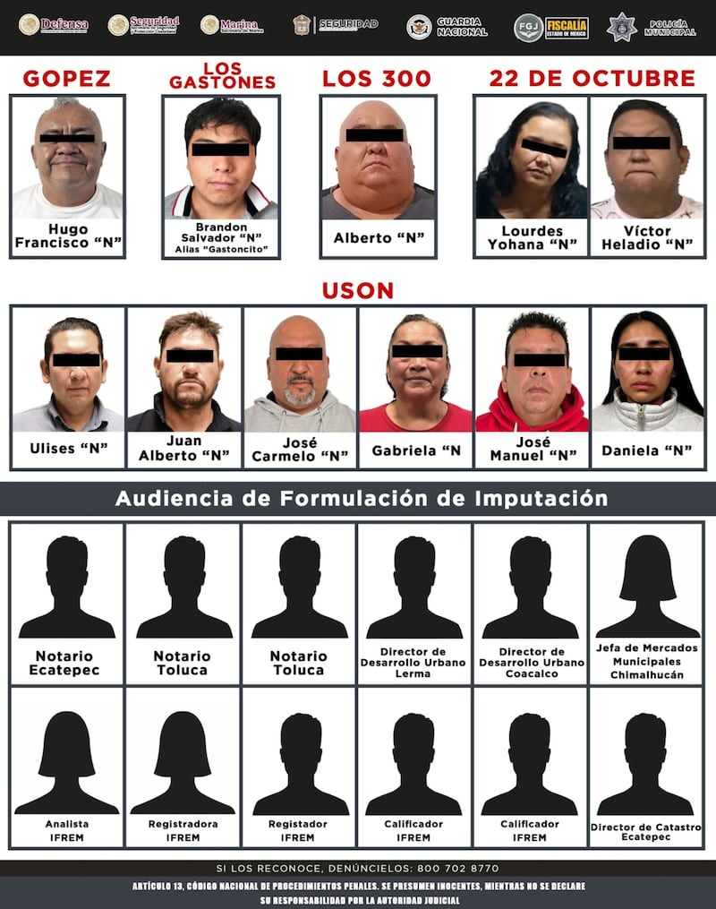 Detenidos por invasiones en el Estado de México