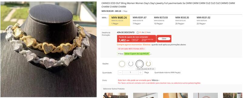 Collar como el de Ángela Aguilar a la venta en DHgate.com