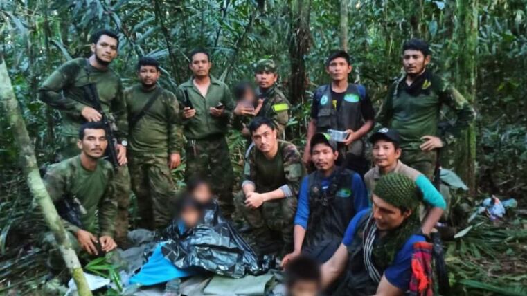 Niños perdidos hallados en la selva del Guaviare en Colombia.