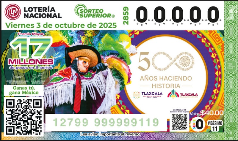 Lotenal billete conmemorativo Tlaxcala