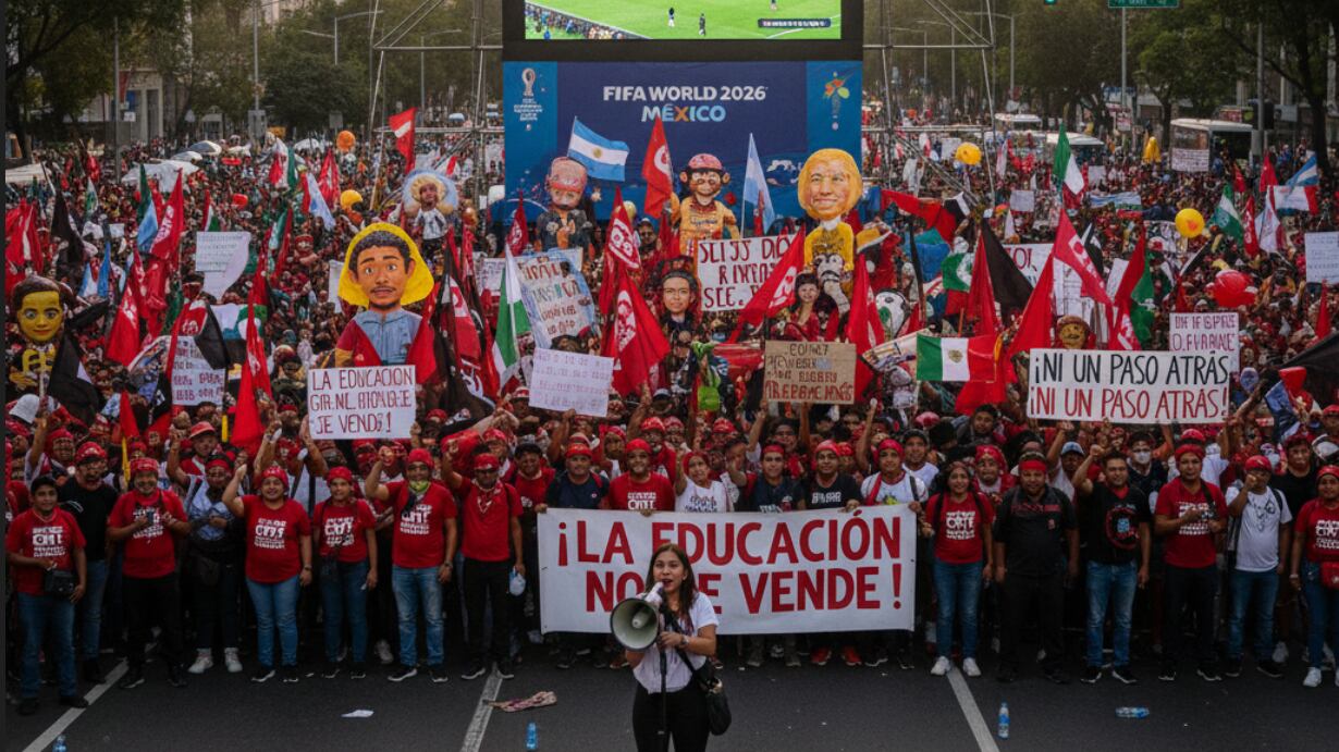 CNTE protestas durante el Mundial