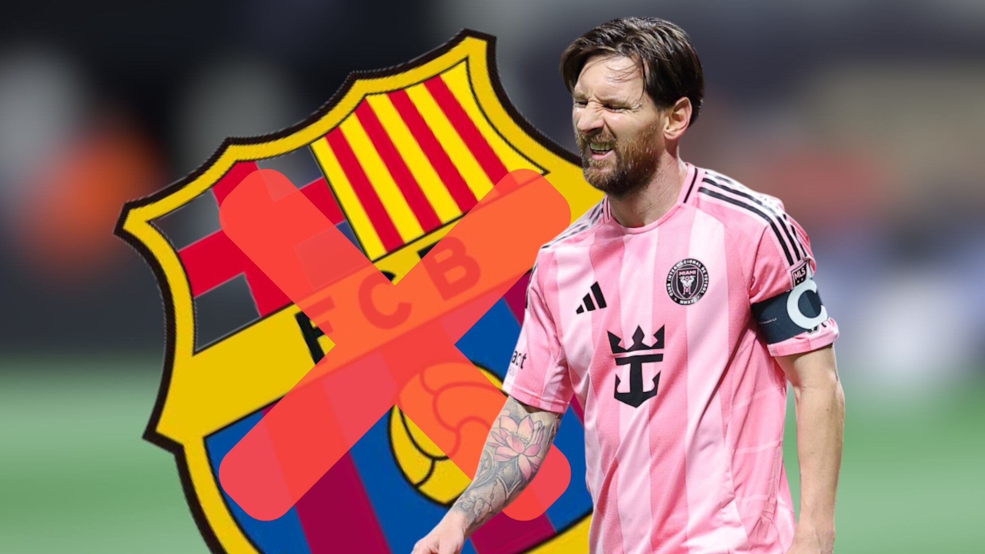 Lionel Messi pisa la camiseta del Barcelona