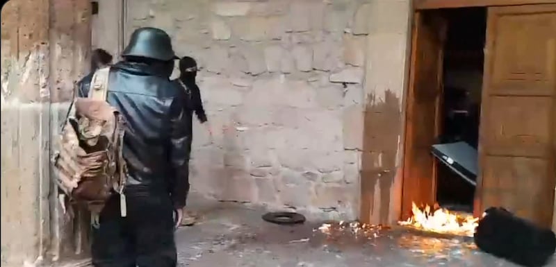 Manifestantes en Morelia