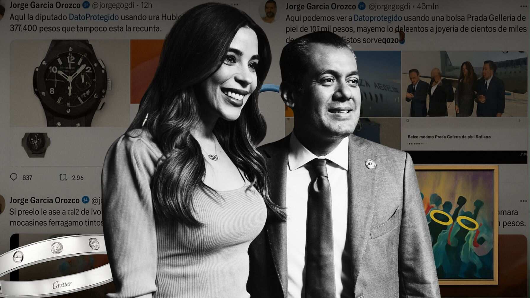 Relojes Cartier, Hublot y Corum destacan entre las piezas más caras de la colección personal.