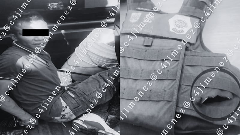 El chaleco balístico de la oficial resultó dañado tras el ataque, hecho que fue difundido por el periodista Carlos Jiménez.