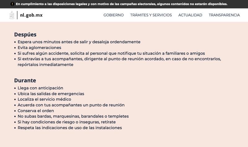 Recomendaciones para eventos masivos