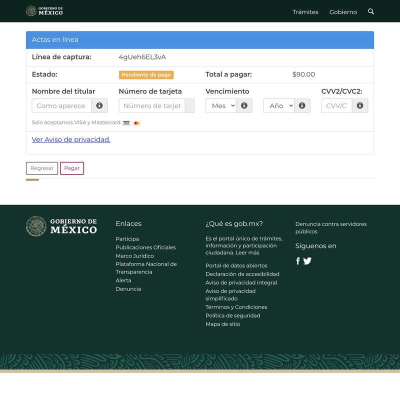 El sitio permite capturar datos bancarios de la víctima potencial.