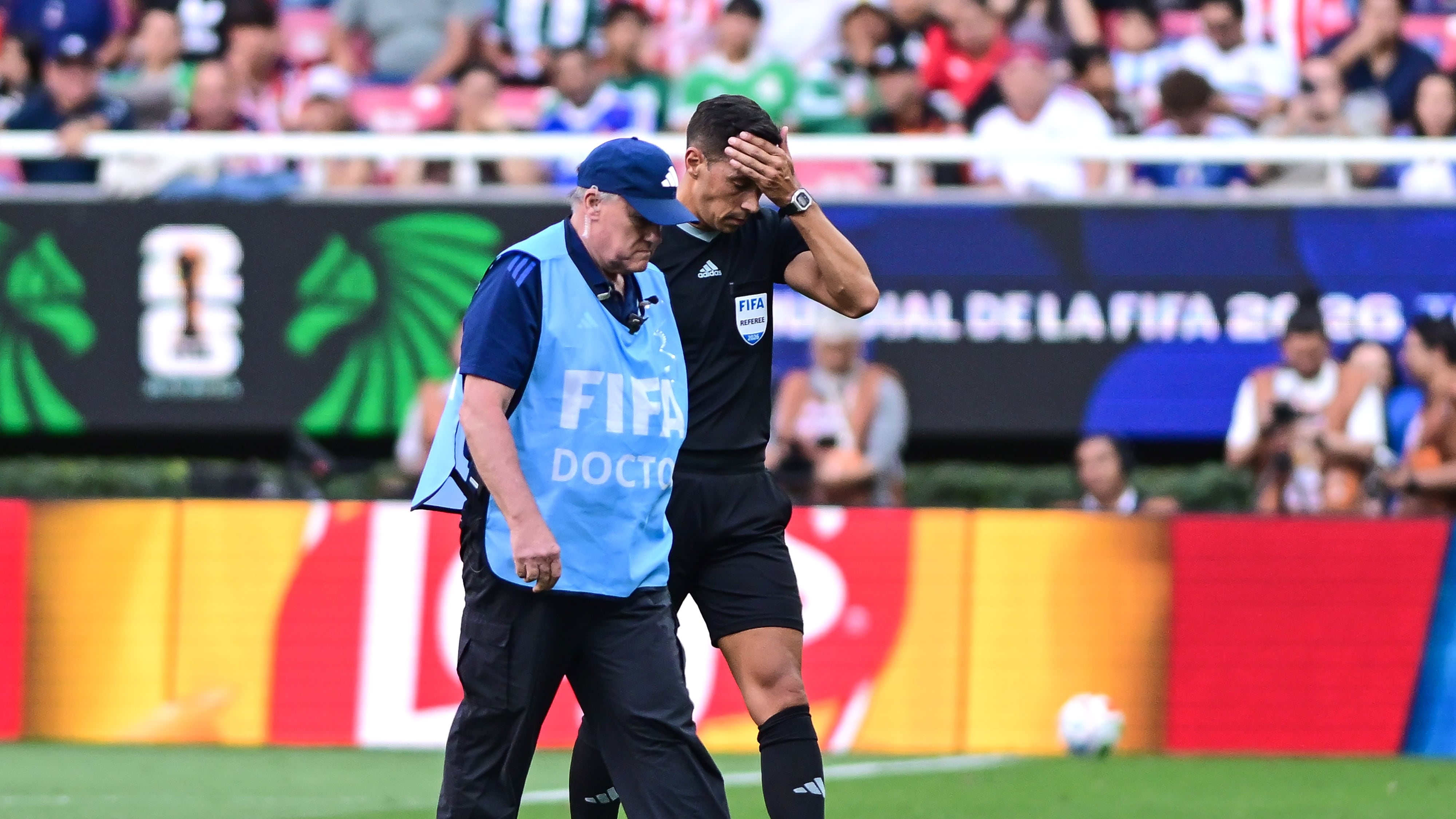 Facundo Tello se lesionó en el Congo vs. Jamaica.
