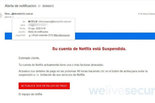 Nuevo fraude digital: correos de “Netflix” buscan robar contraseñas y datos bancarios