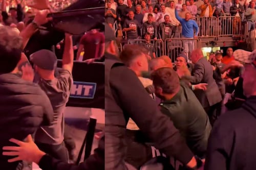 Escándalo en la UFC: Peleador se agarra a golpes en las gradas en plena función