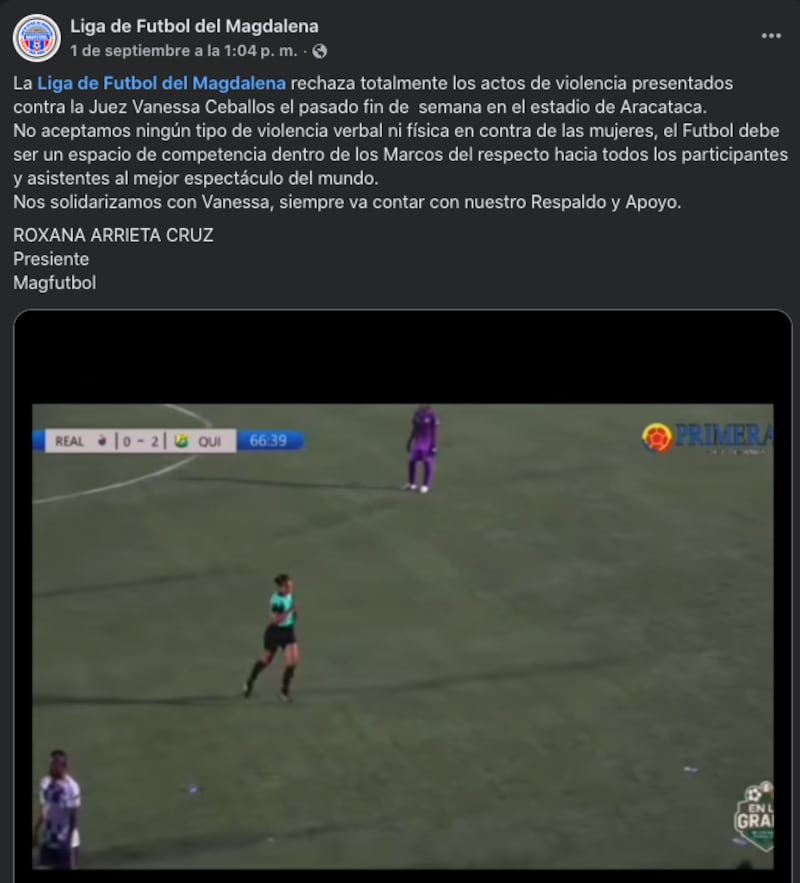 Liga de Futbol responde tras agresión a Vanessa Ceballos