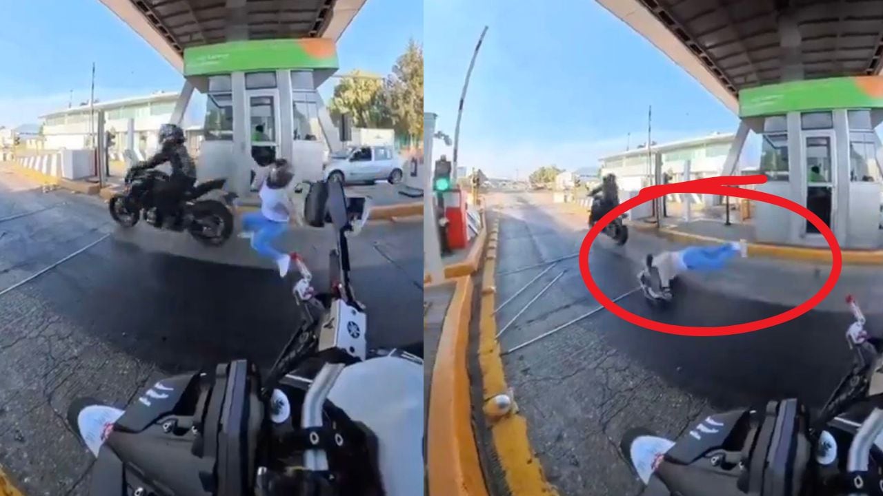 Motociclista evade caseta