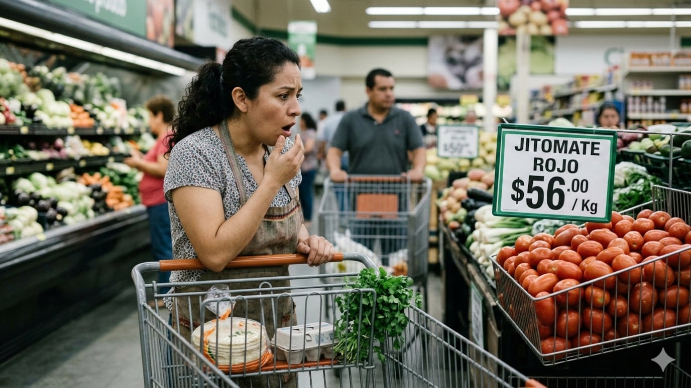 De cada kilo de jitomate de 50 pesos, 10 son por extorsiones y otros 10 por efecto de los aranceles de EE. UU.
