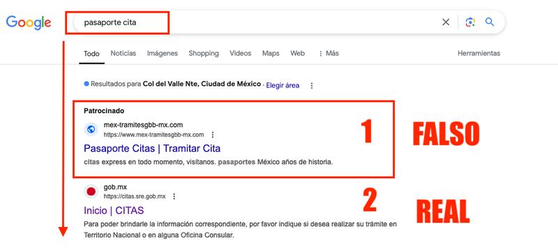 Los anuncios de sitios fraudulentos aparecen en las primeras posiciones de Google.