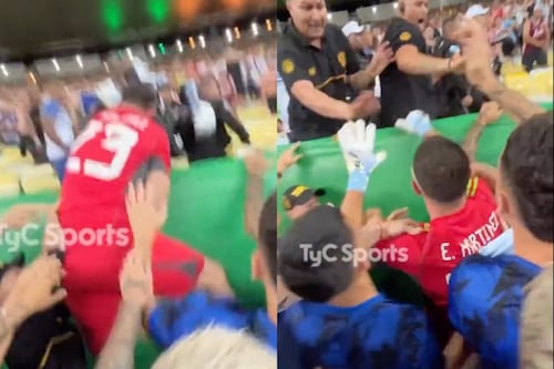 Dibu Martínez enfrenta a policías en el Maracaná en medio de la pelea