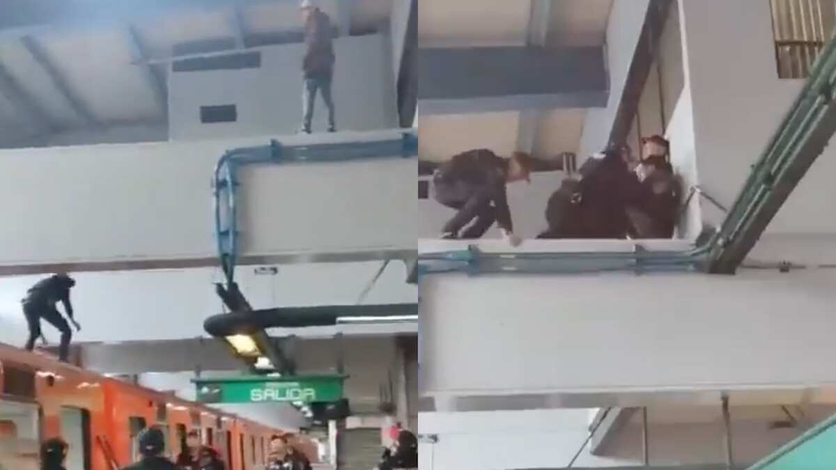 Policías frustraron la caída a las vías del hombre en la estación Constitución de 1917. (Especial)