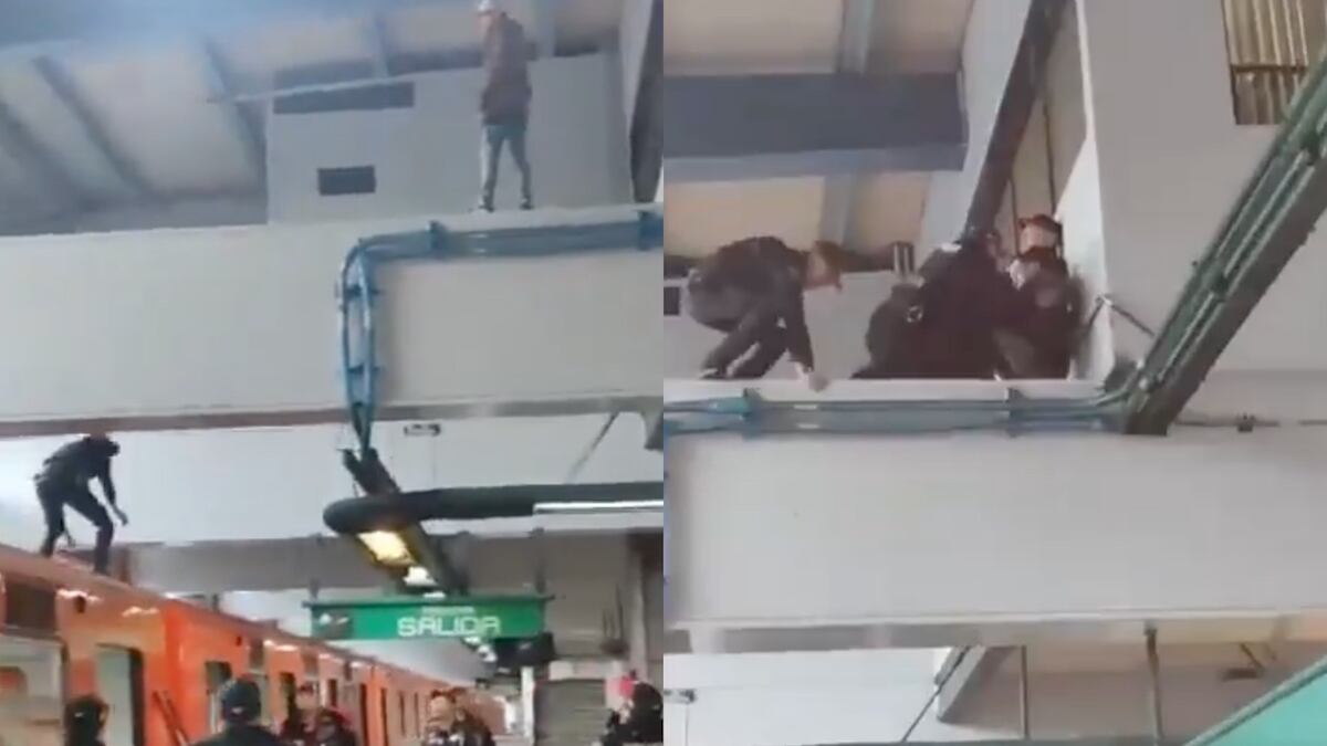 Policías frustraron la caída a las vías del hombre en la estación Constitución de 1917. (Especial)