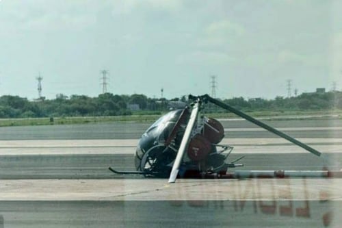 Un helicóptero se desploma en el Aeropuerto Internacional de Ciudad del Carmen