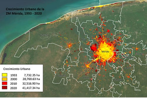 Mérida duplica su mancha urbana en 20 años y profundiza la brecha social