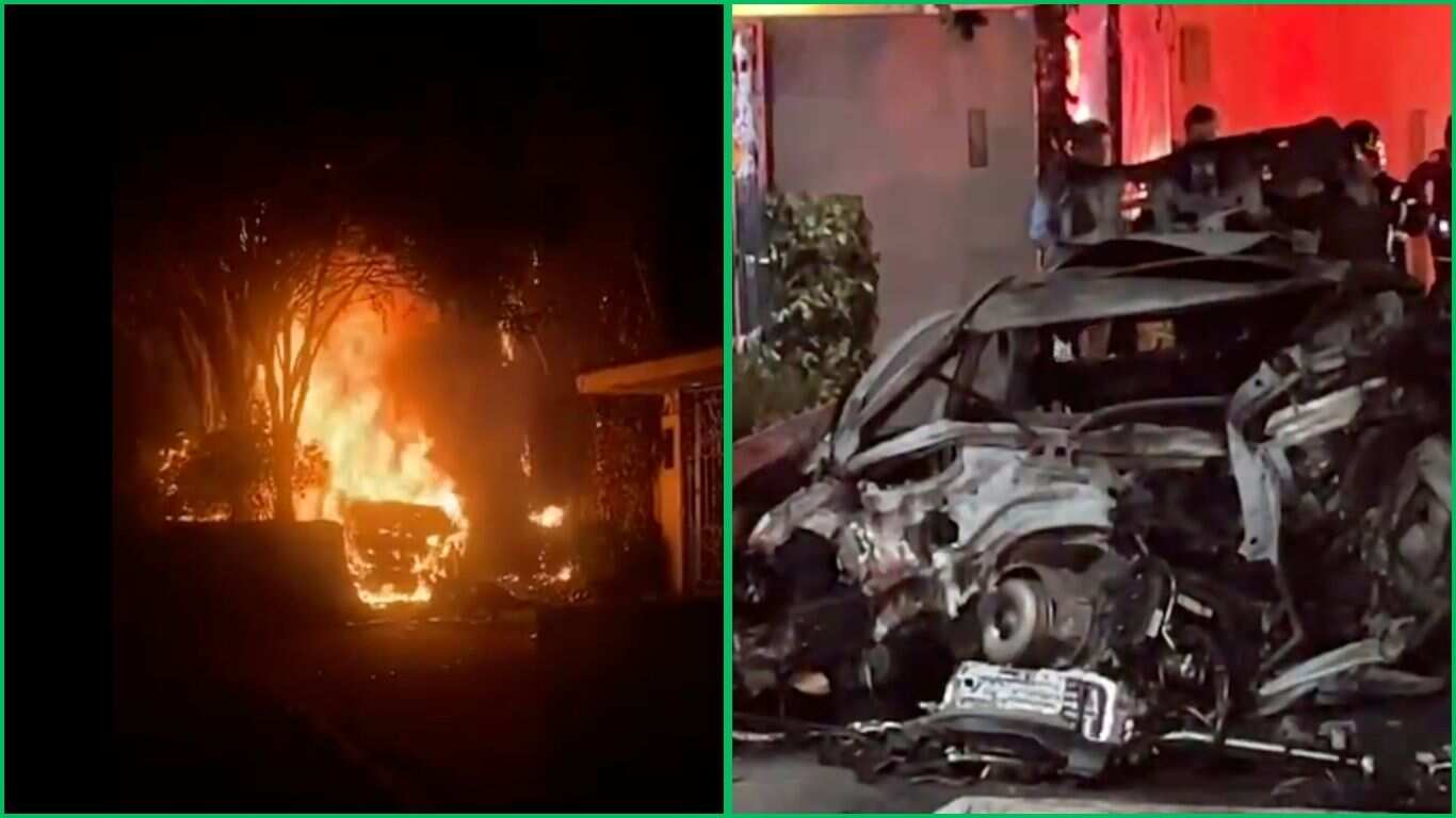 Muere calcinado conductor que chocó auto de lujo en Reforma