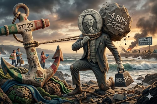 Dólar intenta levantarse, pero el peso lo amarra en $17.25