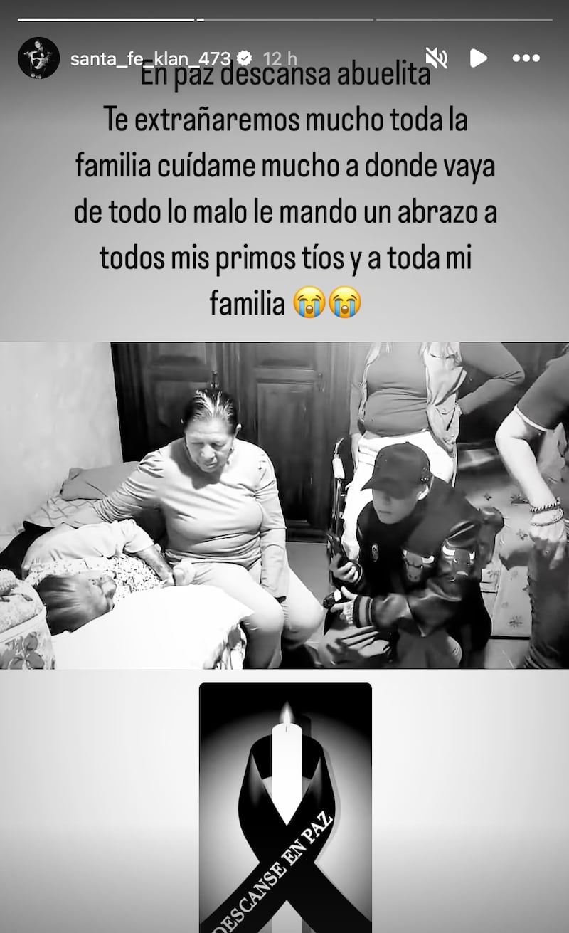 Historia de Santa Fe Klan en Instagram