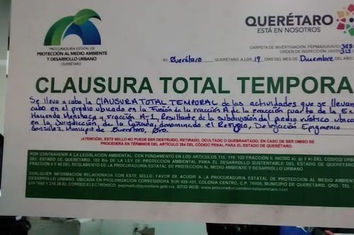 Suman 30 clausuras a empresas por faltas ambientales en Querétaro