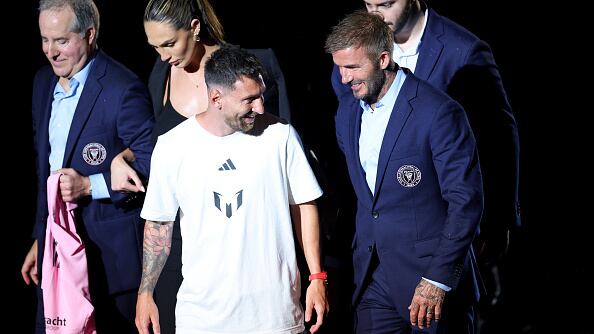Lionel Messi and David Beckham