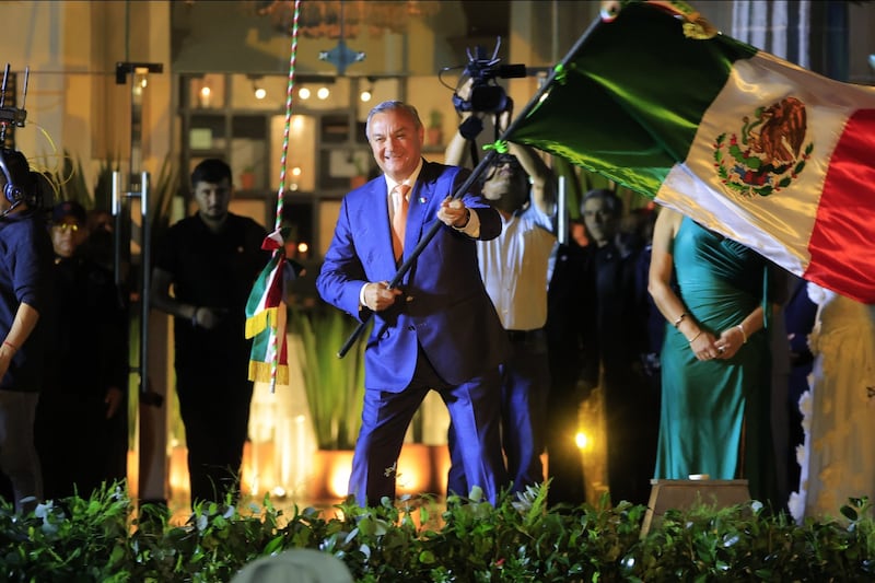 El alcalde Héctor García celebró su primera ceremonia del 15 de septiembre como alcalde.