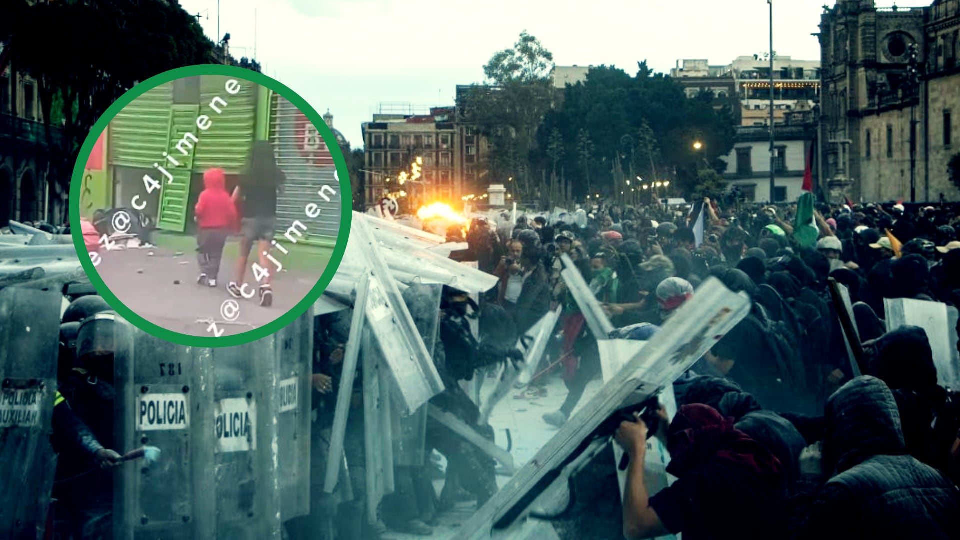 Lo que comenzó como una manifestación pacífica por la memoria del 2 de octubre terminó con disturbios en el Centro Histórico.