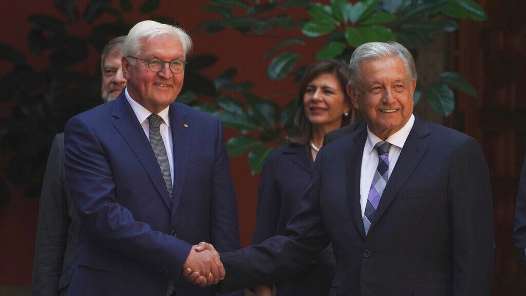 El presidente Frank-Walter Steinmeier fue recibido por AMLO en Palacio Nacional.
