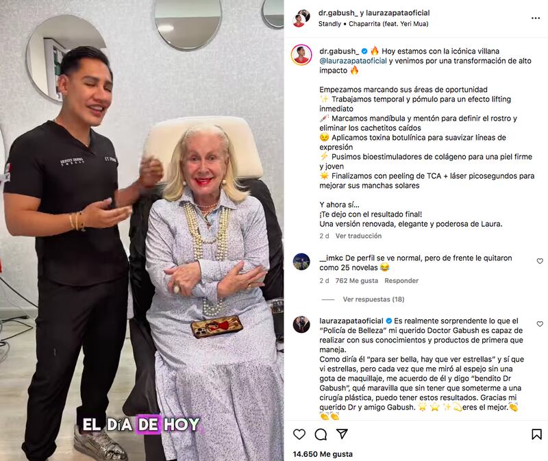 Publicación en Instagram del doctor Gabriel Cabrera