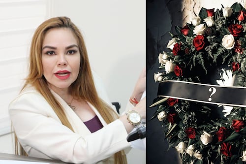“Con miedo, pero de pie”: dejan corona fúnebre en la casa de la diputada Paola Gárate