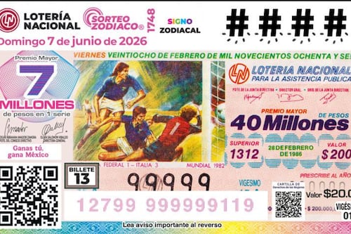 Lotería Nacional y Panini lanzan billetes de Italia vs Alemania 1982 y el Estadio Cuauhtémoc