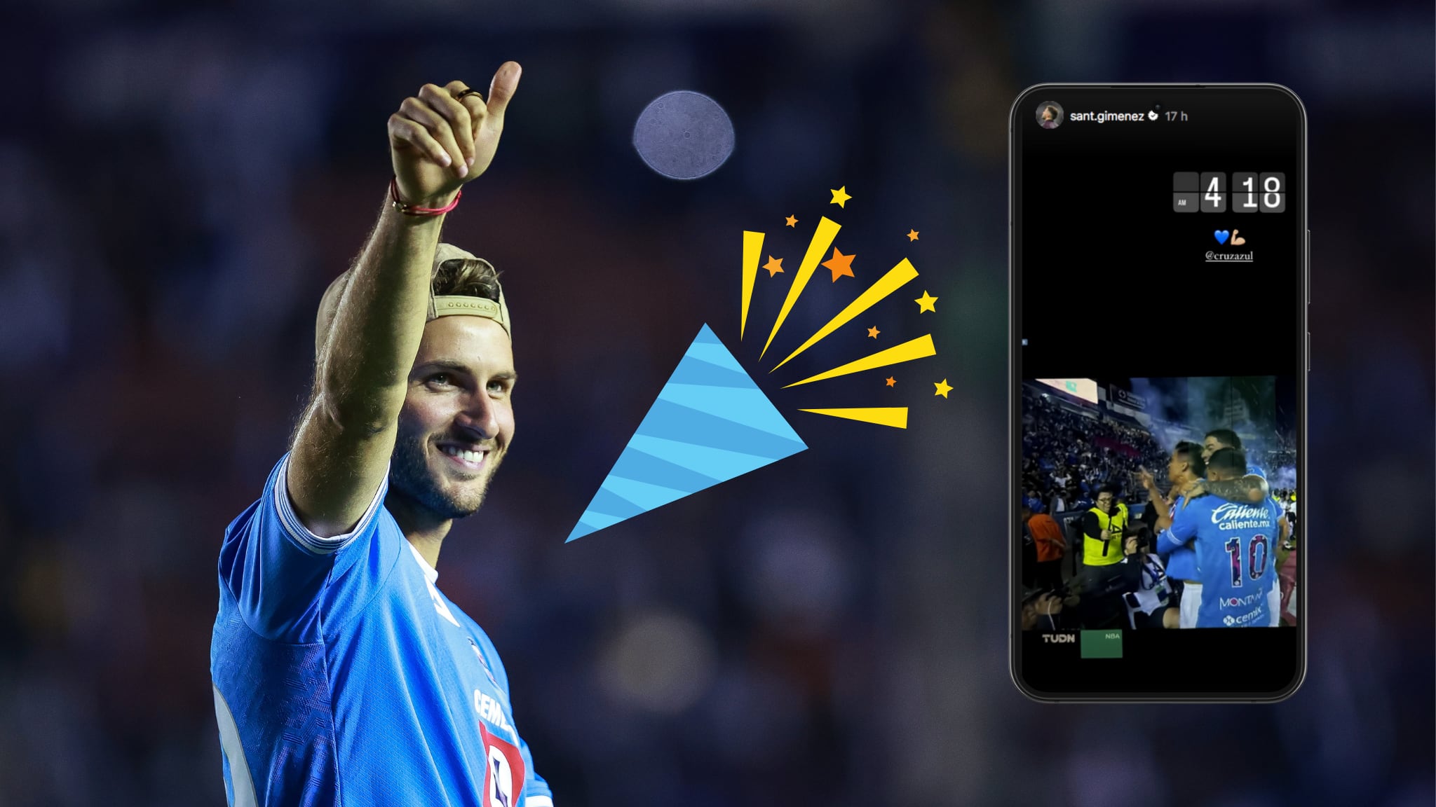 Santiago Giménez celebró el pase de Cruz Azul a semifinales desde Holanda