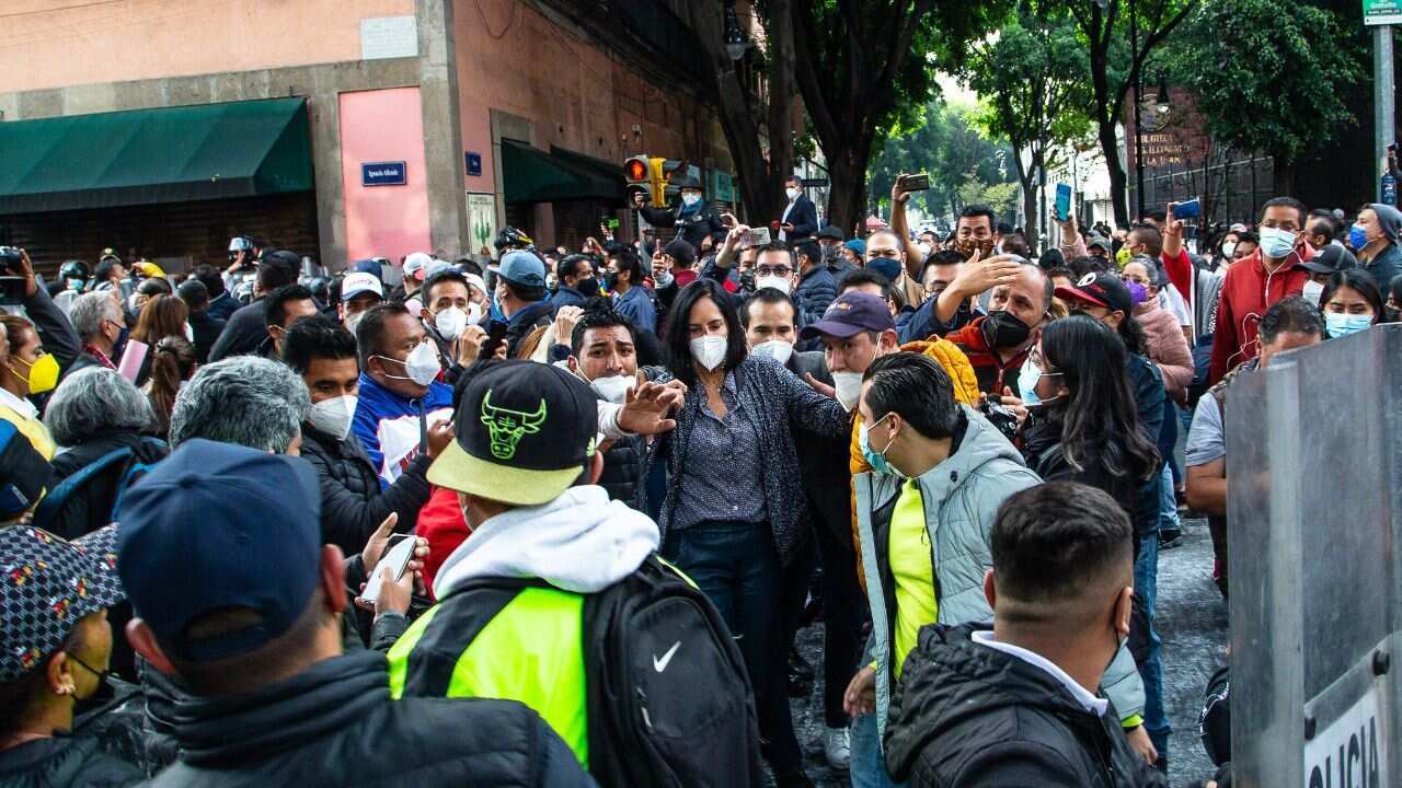 Enfrentamiento Unión Alcaldes en el Congreso de la CDMX.