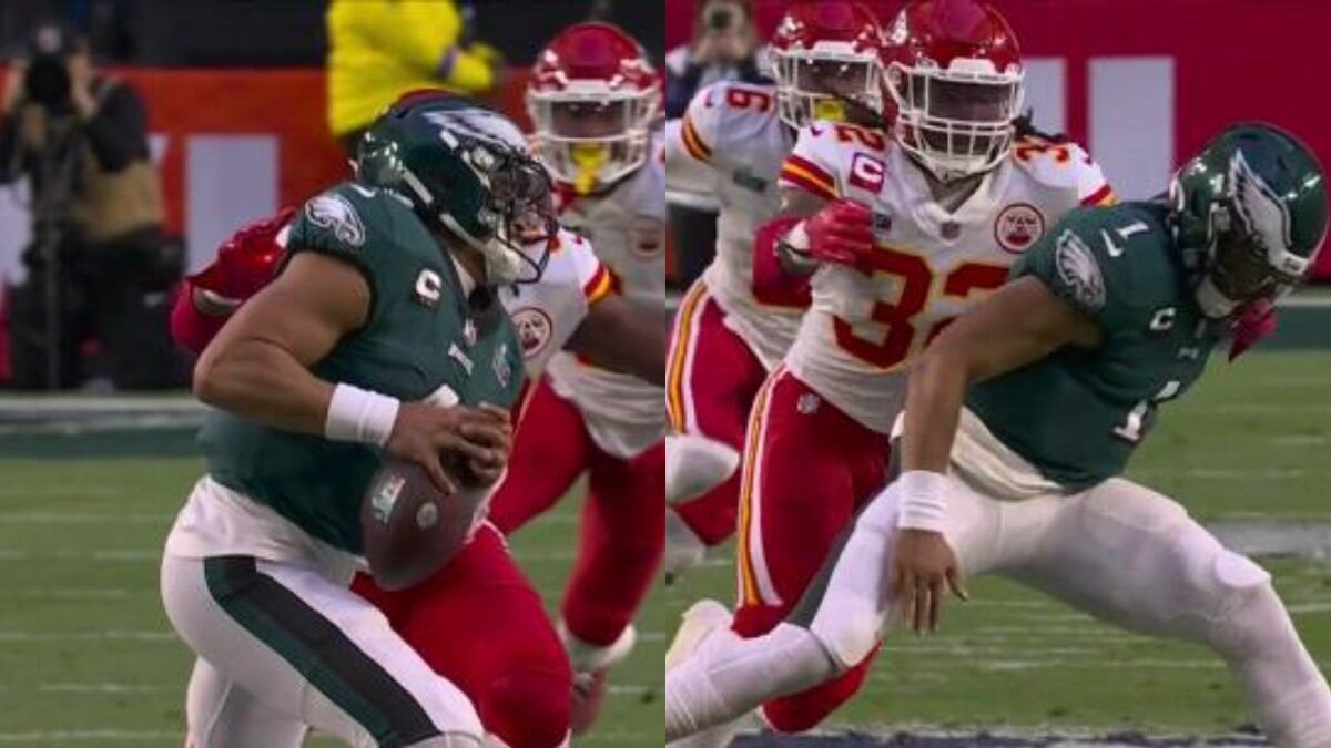 Jalen Hurts perdió el ovoide I Captura de pantalla ESPN