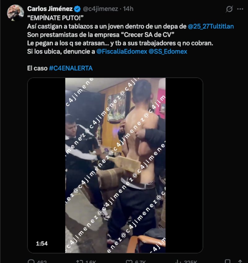 Golpiza y torturas a empleados de CRECER SA de CV