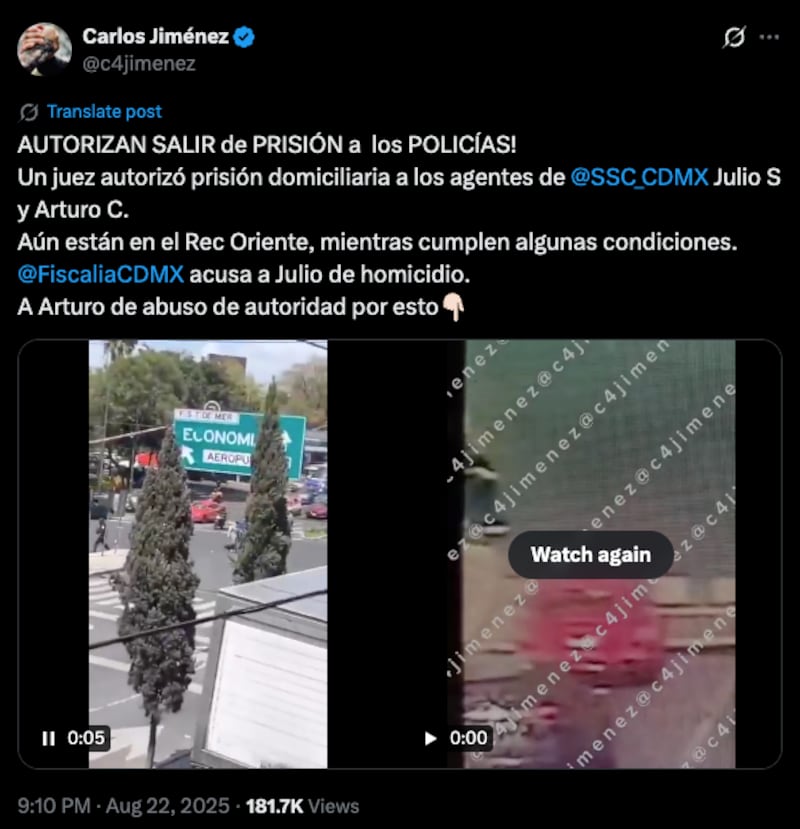 Saldrían de prisión policías que mataron a motociclista