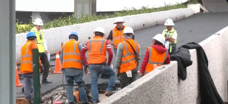 AICM socavón en Terminal 2